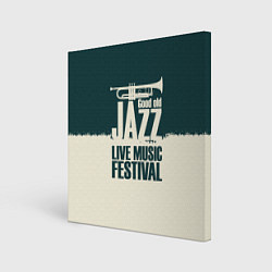 Холст квадратный Джаз Живая Музыка, цвет: 3D-принт