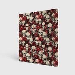 Холст квадратный Кровавые Черепа Skulls, цвет: 3D-принт