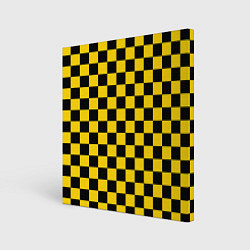 Холст квадратный Такси Шахматные Клетки, цвет: 3D-принт