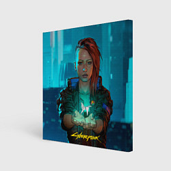 Холст квадратный Vi girl cyberpunk 2077, цвет: 3D-принт