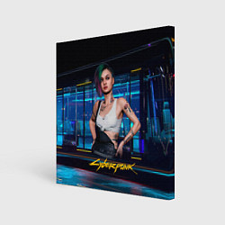 Холст квадратный Judy Джуди Cyberpunk 2077, цвет: 3D-принт