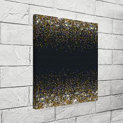 Холст квадратный Золотые блестки на темном фоне Сияющий глиттер, бл, цвет: 3D-принт — фото 2