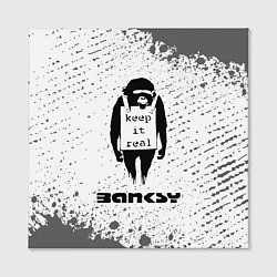 Холст квадратный БЭНКСИ - ОБЕЗЬЯНА - Брызги, цвет: 3D-принт — фото 2