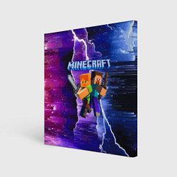 Картина квадратная Minecraft Neon