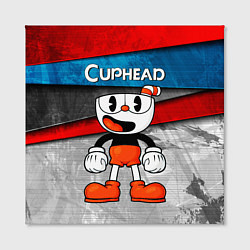 Холст квадратный Cuphead Красная чашечка, цвет: 3D-принт — фото 2