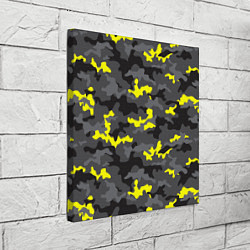 Холст квадратный Камуфляж Серо-Чёрный, цвет: 3D-принт — фото 2