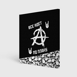 Холст квадратный Всё идёт по плану черепа, цвет: 3D-принт