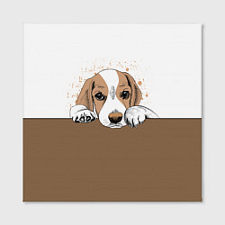 Холст квадратный Грустный Щенок Бигля, цвет: 3D-принт — фото 2