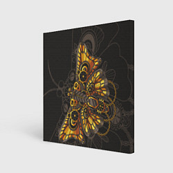 Холст квадратный Бабочка Стимпанк, цвет: 3D-принт