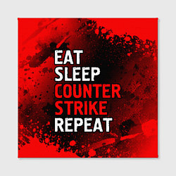 Холст квадратный Eat Sleep Counter Strike Repeat Брызги, цвет: 3D-принт — фото 2