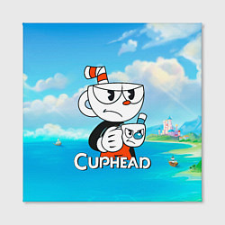 Холст квадратный Cuphead сердитая чашечка, цвет: 3D-принт — фото 2