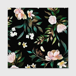 Холст квадратный Цветы Полуночный Сад, цвет: 3D-принт — фото 2