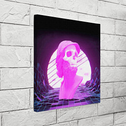 Холст квадратный Vaporwave Skull Психоделика, цвет: 3D-принт — фото 2