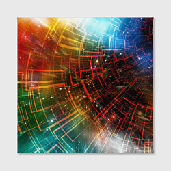 Холст квадратный Portal - Neon Space - туннель из энергетических па, цвет: 3D-принт — фото 2