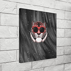 Холст квадратный Модный тигр в очках, цвет: 3D-принт — фото 2
