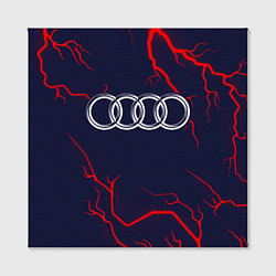 Холст квадратный Символ AUDI на фоне грозы, цвет: 3D-принт — фото 2
