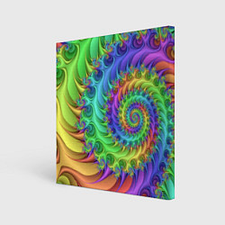 Картина квадратная Красочная фрактальная спираль Узор Colorful fracta