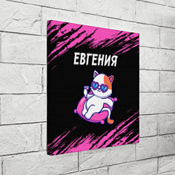 Холст квадратный Евгения - КОШЕЧКА - Краски, цвет: 3D-принт — фото 2