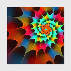 Холст квадратный Красочная неоновая спираль Colorful neon spiral, цвет: 3D-принт — фото 2