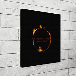 Холст квадратный Знак тьмы из Dark Souls с надписью, цвет: 3D-принт — фото 2