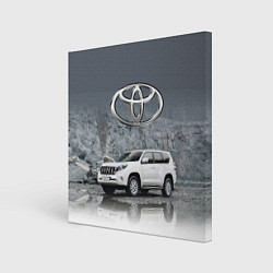 Картина квадратная Toyota Land Cruiser на фоне скалы