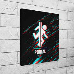 Холст квадратный Portal в стиле Glitch Баги Графики на темном фоне, цвет: 3D-принт — фото 2
