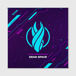 Холст квадратный Символ Dead Space в неоновых цветах на темном фоне, цвет: 3D-принт — фото 2