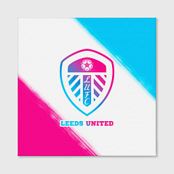 Холст квадратный Leeds United Neon Gradient, цвет: 3D-принт — фото 2