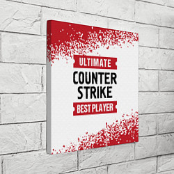 Холст квадратный Counter Strike: красные таблички Best Player и Ult, цвет: 3D-принт — фото 2
