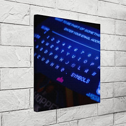 Холст квадратный Неоновая клавиатура - Синий, цвет: 3D-принт — фото 2
