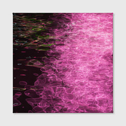 Холст квадратный Неоновые волны на воде - Розовый, цвет: 3D-принт — фото 2
