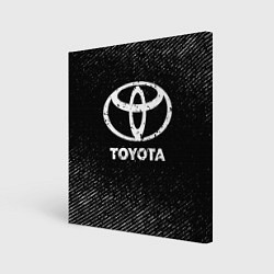 Холст квадратный Toyota с потертостями на темном фоне, цвет: 3D-принт