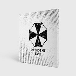 Холст квадратный Resident Evil с потертостями на светлом фоне, цвет: 3D-принт