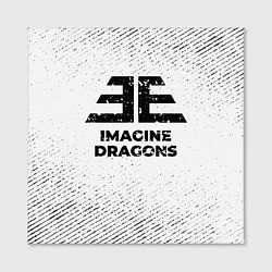 Холст квадратный Imagine Dragons с потертостями на светлом фоне, цвет: 3D-принт — фото 2