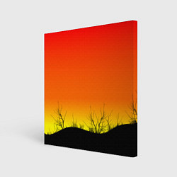 Холст квадратный Закат и травы, цвет: 3D-принт