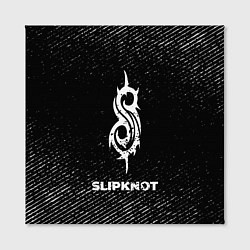 Холст квадратный Slipknot с потертостями на темном фоне, цвет: 3D-принт — фото 2