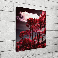 Холст квадратный Абстрактные красные деревья и облака, цвет: 3D-принт — фото 2