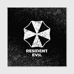 Холст квадратный Resident Evil с потертостями на темном фоне, цвет: 3D-принт — фото 2