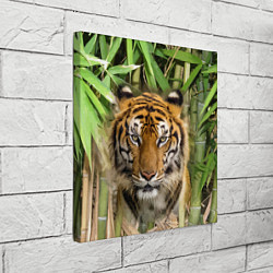 Холст квадратный Матёрый тигр в зарослях бамбука, цвет: 3D-принт — фото 2