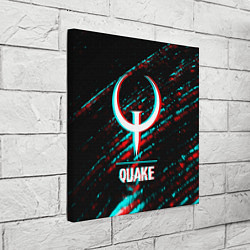 Холст квадратный Quake в стиле glitch и баги графики на темном фоне, цвет: 3D-принт — фото 2