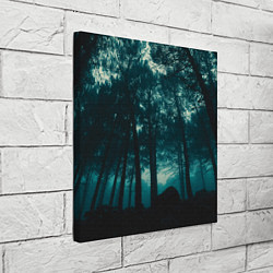 Холст квадратный Тёмный лес на закате, цвет: 3D-принт — фото 2