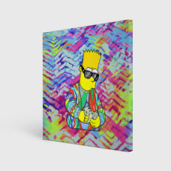 Картина квадратная Барт Симпсон в тёмных очках считает бабло