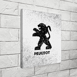 Холст квадратный Peugeot с потертостями на светлом фоне, цвет: 3D-принт — фото 2