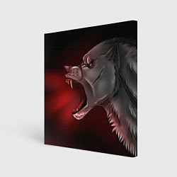 Холст квадратный Арт злой волк, цвет: 3D-принт