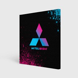 Холст квадратный Mitsubishi - neon gradient, цвет: 3D-принт