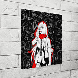 Холст квадратный Zero two с чупачупсом - любимый во франксе, цвет: 3D-принт — фото 2