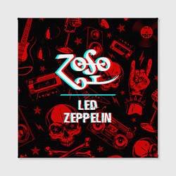 Холст квадратный Led Zeppelin rock glitch, цвет: 3D-принт — фото 2