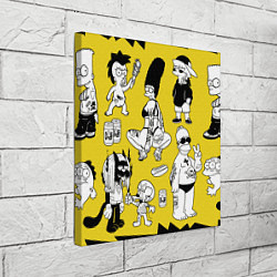Холст квадратный Весёлая компашка мультфильма Симпсоны - полный рас, цвет: 3D-принт — фото 2
