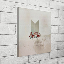Холст квадратный BTS Logo And Flowers, цвет: 3D-принт — фото 2