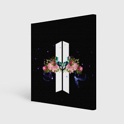 Холст квадратный BTS Flowers In Space, цвет: 3D-принт